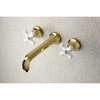 Kingston Brass Roman Tub Faucet, Polished Brass, Wall Mount KS4022PX